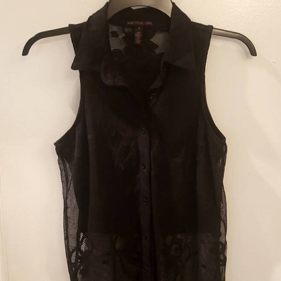 Black Y2K one peice lace button drape over crop top down to knee length - Picture 2 of 5